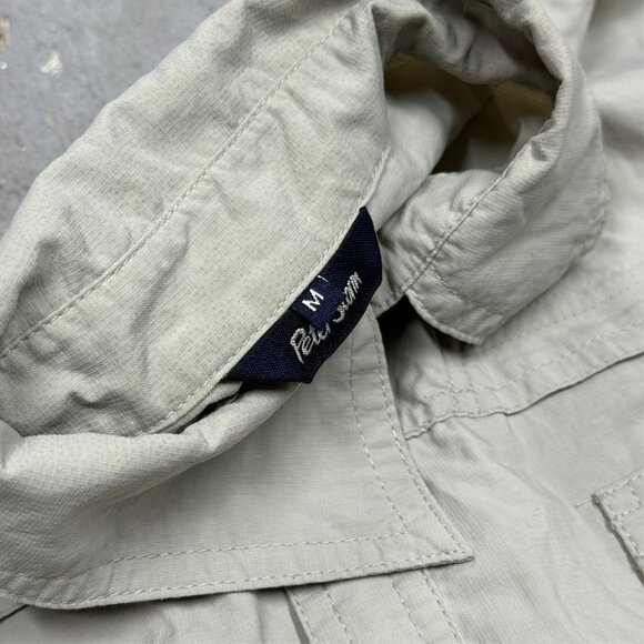Peter Storm Hiking Shirt Lightweight Tech Safari Shirt Long Sleeve Beige Medium - Picture 7 of 10